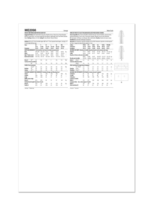 knowME Schnittmuster - ME2098 - langes Kleid und Stola – Bild 6