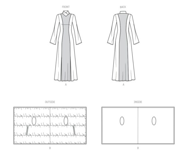 knowME Schnittmuster - ME2098 - langes Kleid und Stola – Bild 5