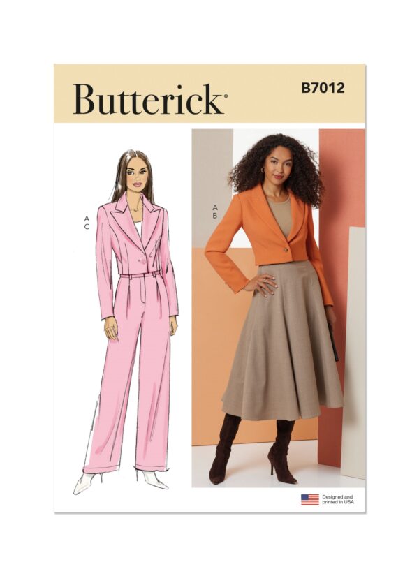 Butterick Schnittmuster - B7012 - kurzer Blazer mit Rock oder Hose