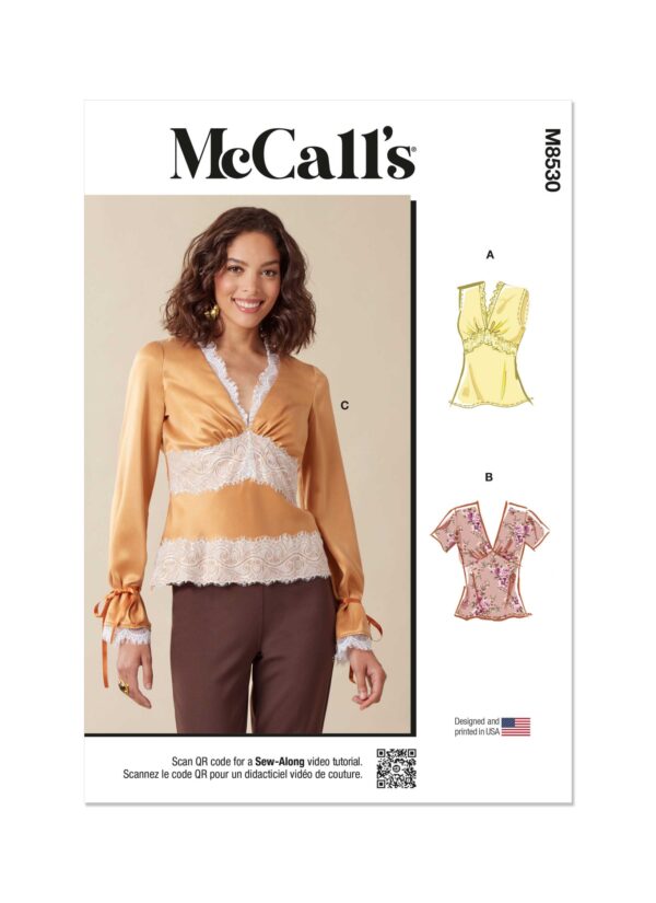 McCalls Schnittmuster M8530 - Bluse mit gerafften Vorderteil