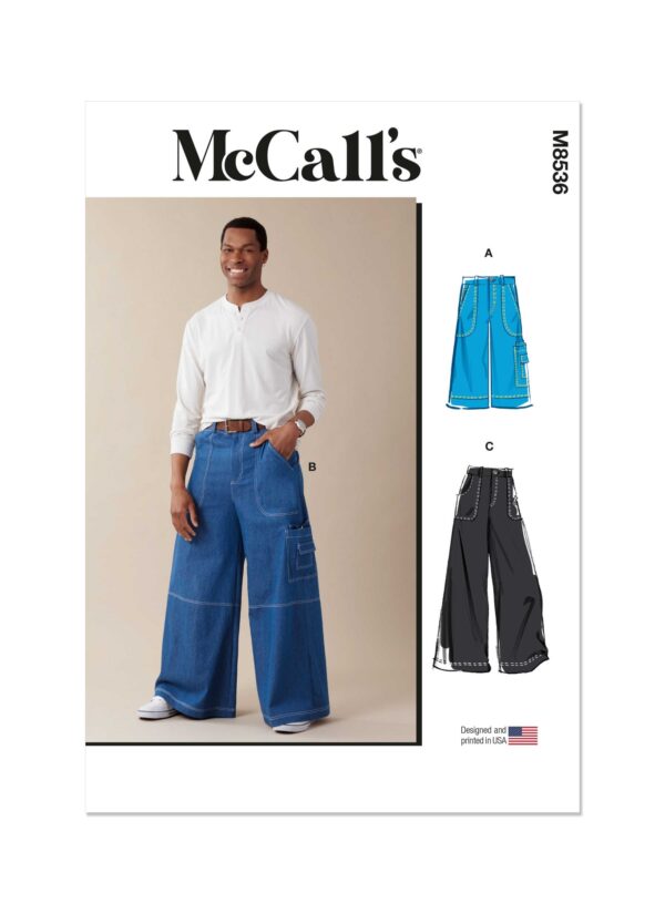 McCalls Schnittmuster M8536 - ausgefallenen Herrenjeans mit weitem Bein