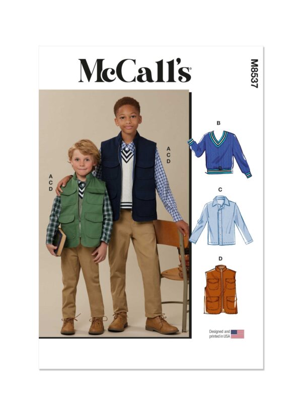 McCalls Schnittmuster M8537 - Weste - Jacke - Pullover für Knaben