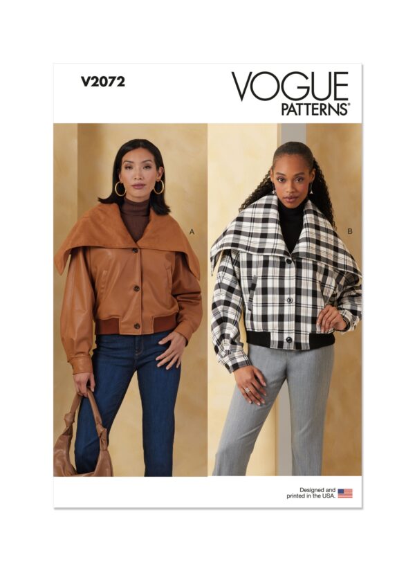 Vogue Schnittmuster V2072 - Damenblouson mit großem Kragen