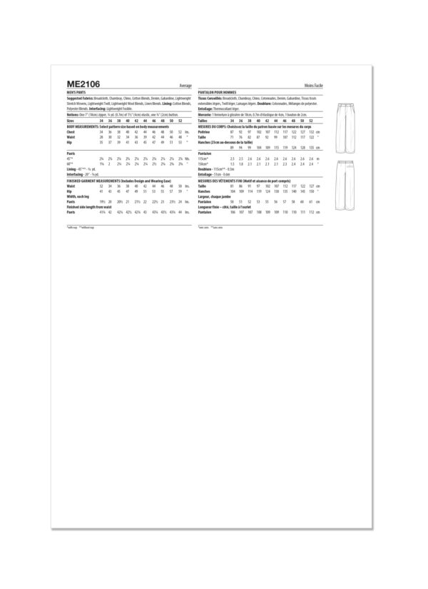 knowME Schnittmuster - ME2106 - Herrenhose, mit Dehnbund – Bild 6