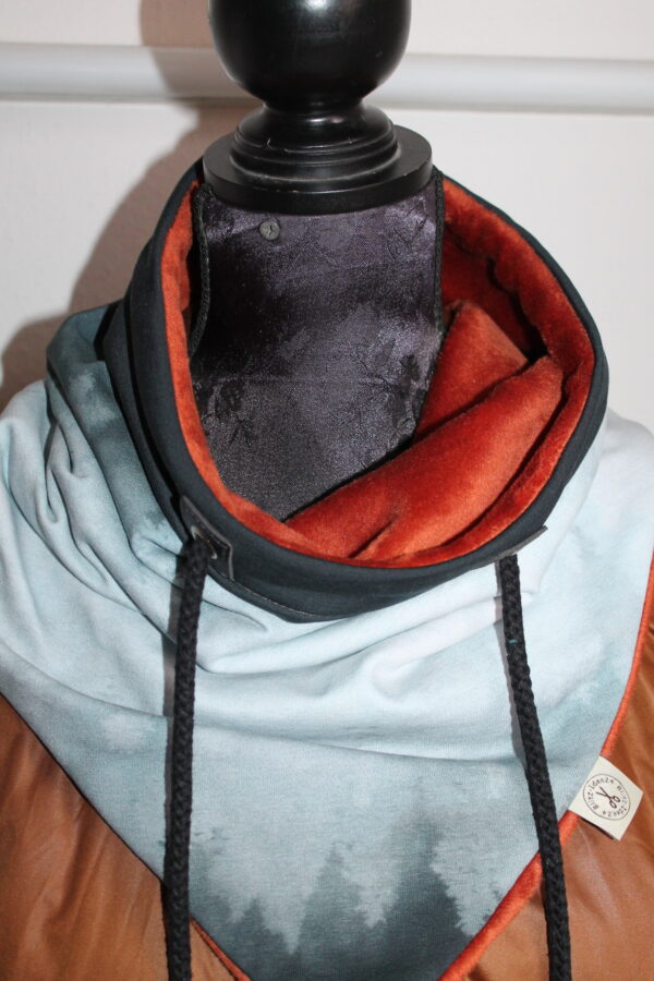 Loop - Dreiecksloop - French Terry + Alpenfleece - grau + terrakotta – Bild 2