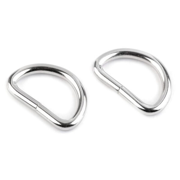 10 Halbringe - D-Ringe - für 30mm Gurtband - 5mm - silber