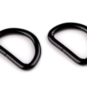 10 Halbringe - D-Ringe - für 30mm Gurtband - 5mm - schwarz