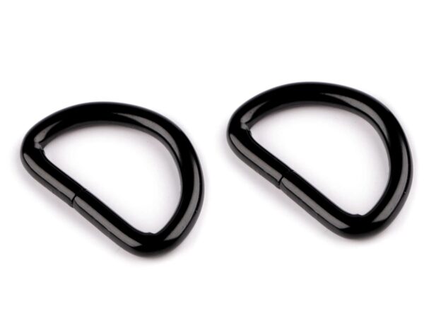 10 Halbringe - D-Ringe - für 30mm Gurtband - 5mm - schwarz