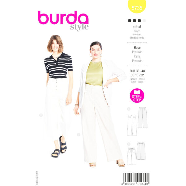 Burda Style Schnittmuster Nr. 5735 - Hose - Taschenvarianten